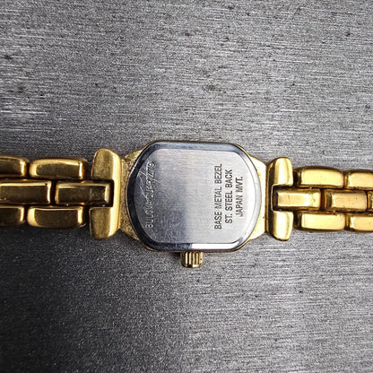 Bulova Watch Women 14mm MOP Dial Gold Hexagon 97S30 New Battery Diamond VTG10
