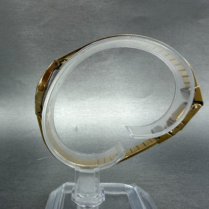 Seiko Watch Women 17mm Champagne DIla Gold Tone Round 2C20-0140 New Battery VTG6