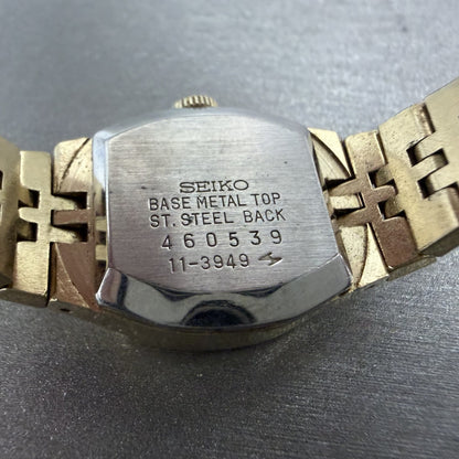 Seiko Watch Women 19mm Brown Dial Gold Tone Rectangle Manual Wind Runs 11-39499