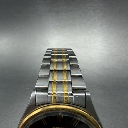 Seiko Watch Men 35mm Black Dial Two Tone Date Round 7N82-8A30 New Battery4