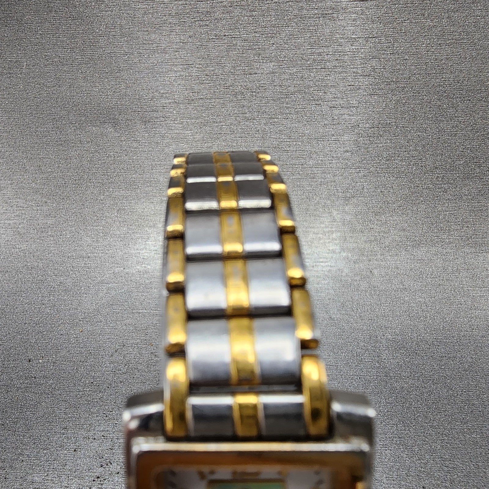 Cyma Noblesse Tank Watch Women 22mm MOP Dial Two Tone Rectangle New Battery4
