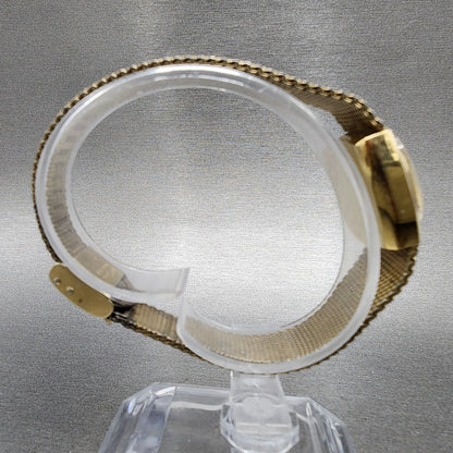 Bulova Accutron Watch Women 18mm Gold Dial Gold Filled Rectangle New Battery