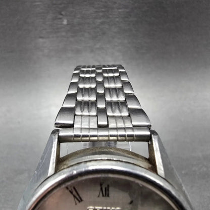Seiko QZ Watch Men 36mm Silver Dial Silver Tone Round 0920-8000 New Battery VTG4