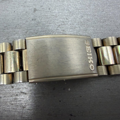 Seiko Bracelet 20mm Stainless Steel Gold Tone Tri Folding Clasp Vintage S10033