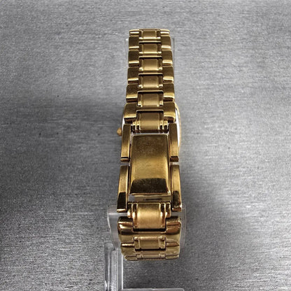 Citizen Watch Women 20mm Champagne Dial Gold Tone Rectangle 1032-B00829 New Batt7