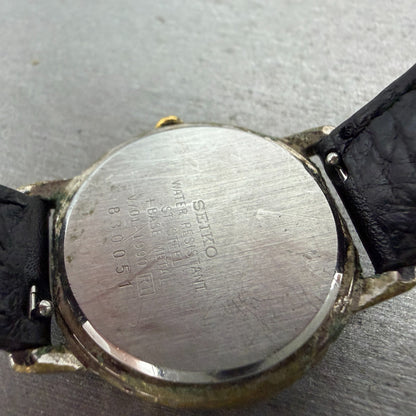 Seiko Watch Women 29mm White Dial Two Tone Round V701-1990 New Battery Vintage9
