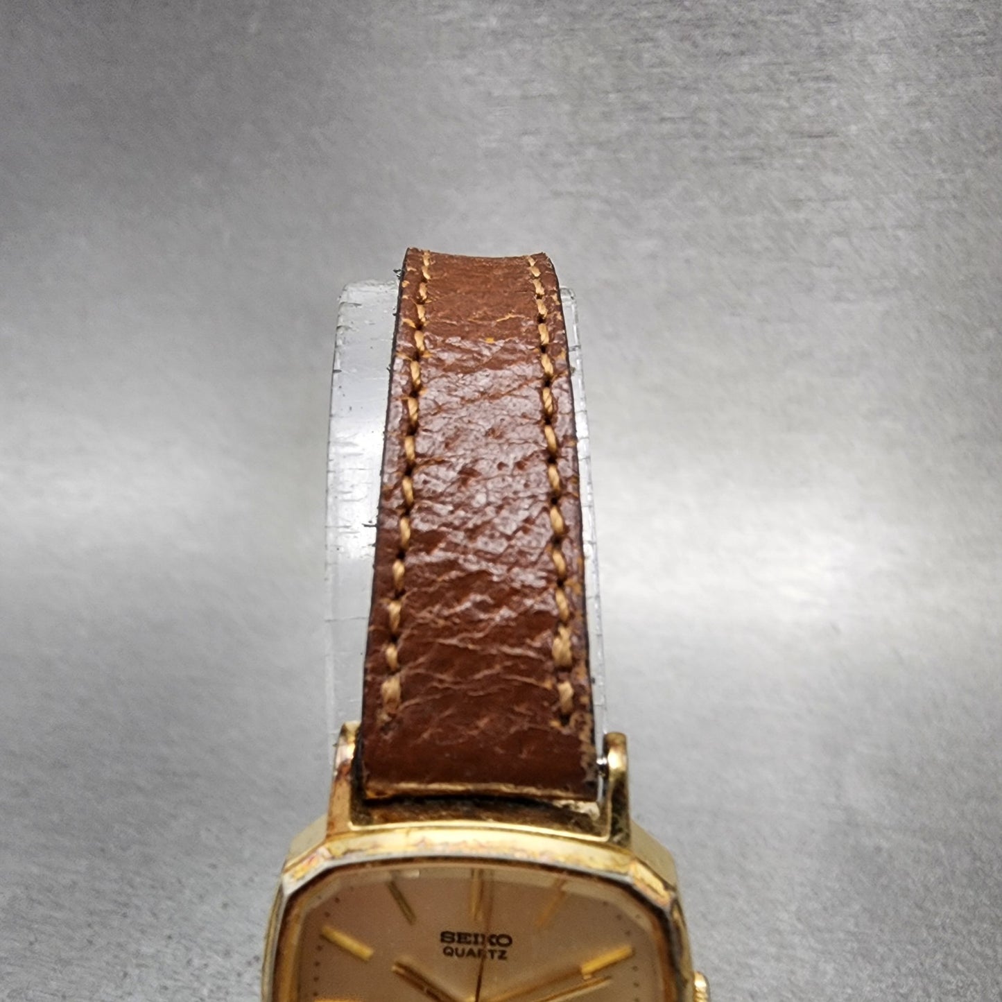 Seiko Watch Women 22mm Champagne Dial Gold Tone Rectangle 14215100 New Battery4