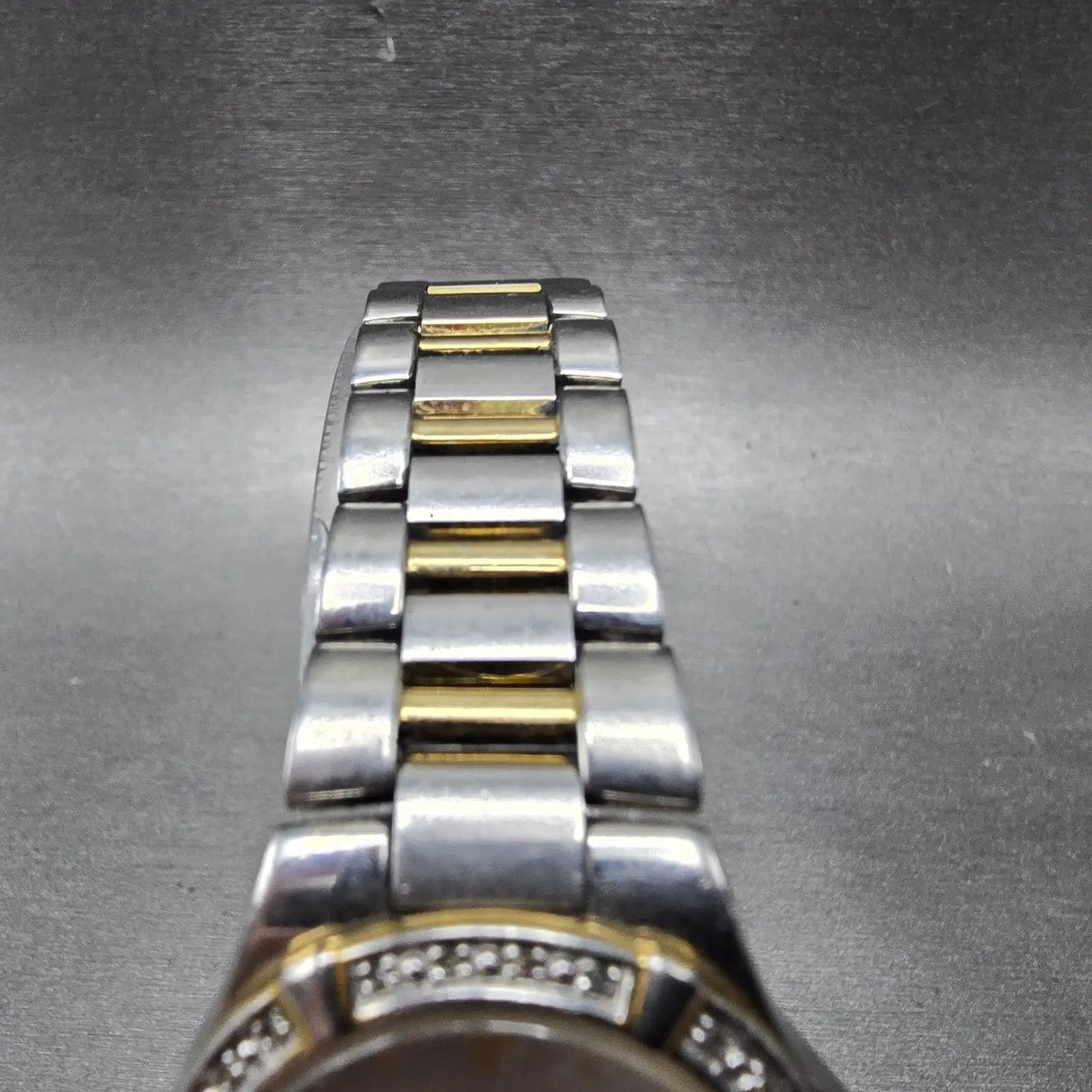 Citizen Eco-Drive Watch Women 27mm MOP Dial Two Tone Gemmed E011-S044235 Works K5