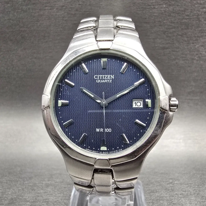 Citizen Watch Men 36mm Blue Dial Silver Tone Date Round 5510-K12983 New Battery0