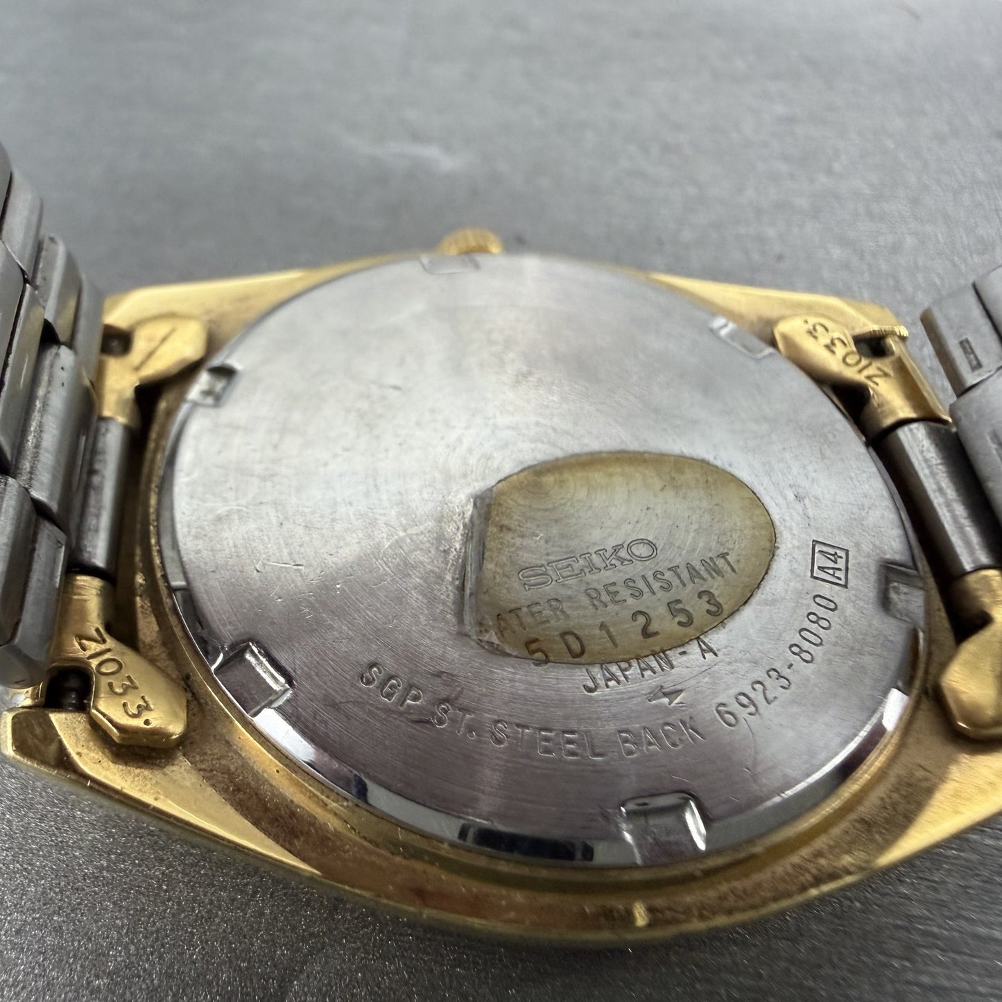 Seiko SQ President Watch Men 36mm Champagne Dial Gold Tone 6923-8080 New Battery9