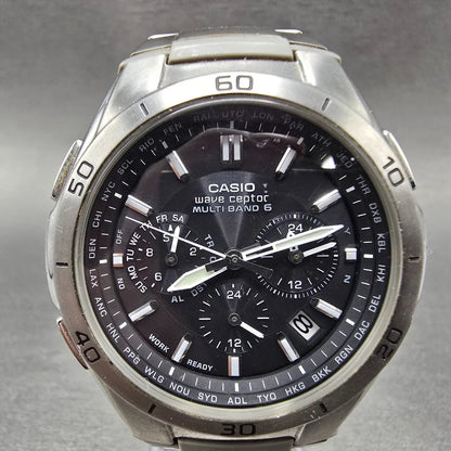 Casio Waveceptor WVQ-M410 Watch Men 43mm Black Dial Silver Date Solar Runs JDM0