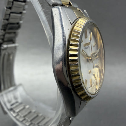 Seiko Watch Women 24mm White Dial Two Tone Daydate Round 3E23-0A69 New Batt MKA3