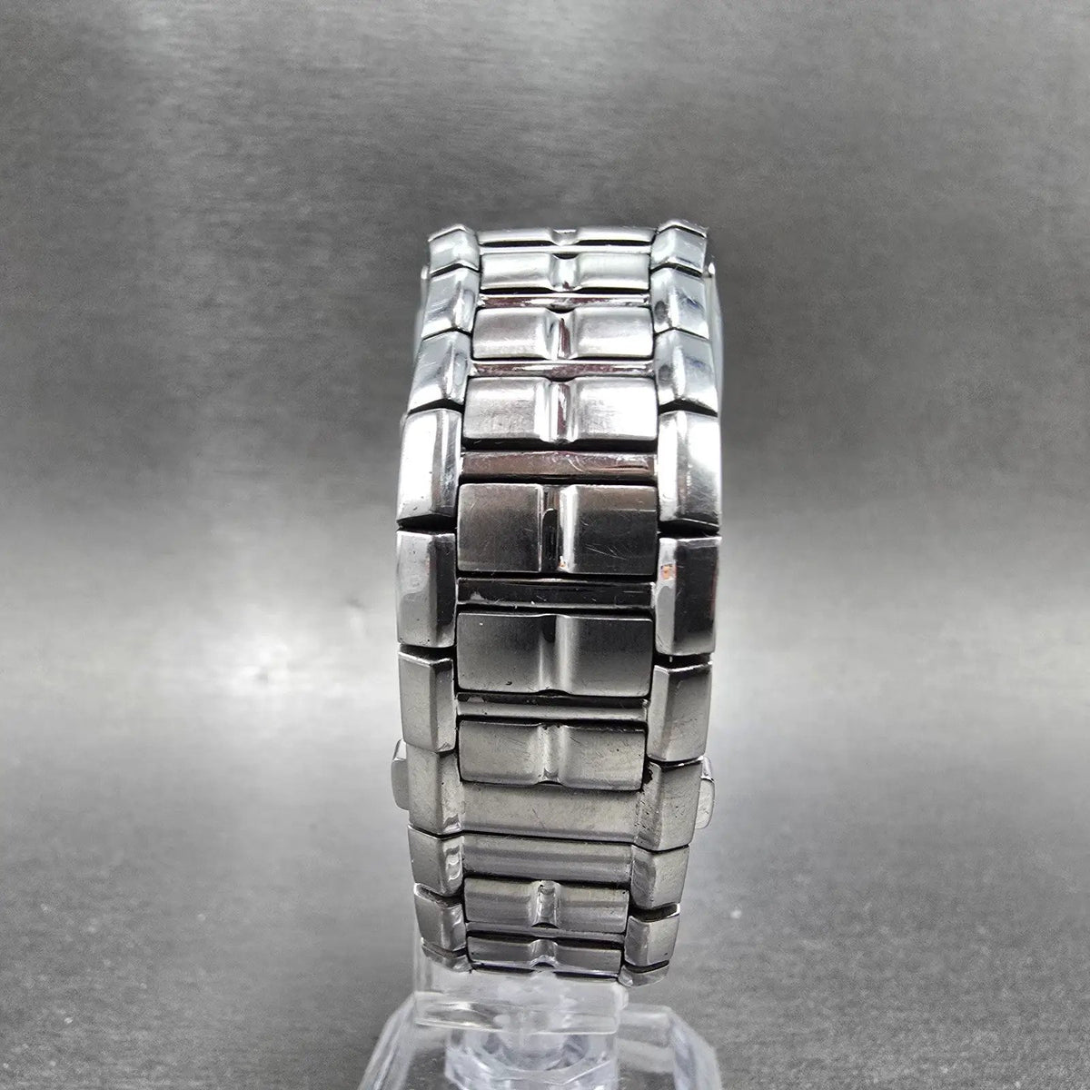 Citizen Eco-Drive Tank Watch Men 31mm Black Dial Steel Date E111-S049385 Runs JP7