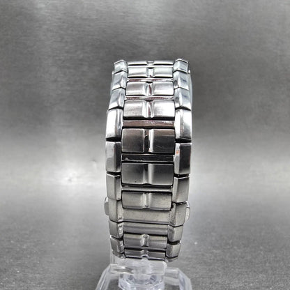 Citizen Eco-Drive Tank Watch Men 31mm Black Dial Steel Date E111-S049385 Runs JP7