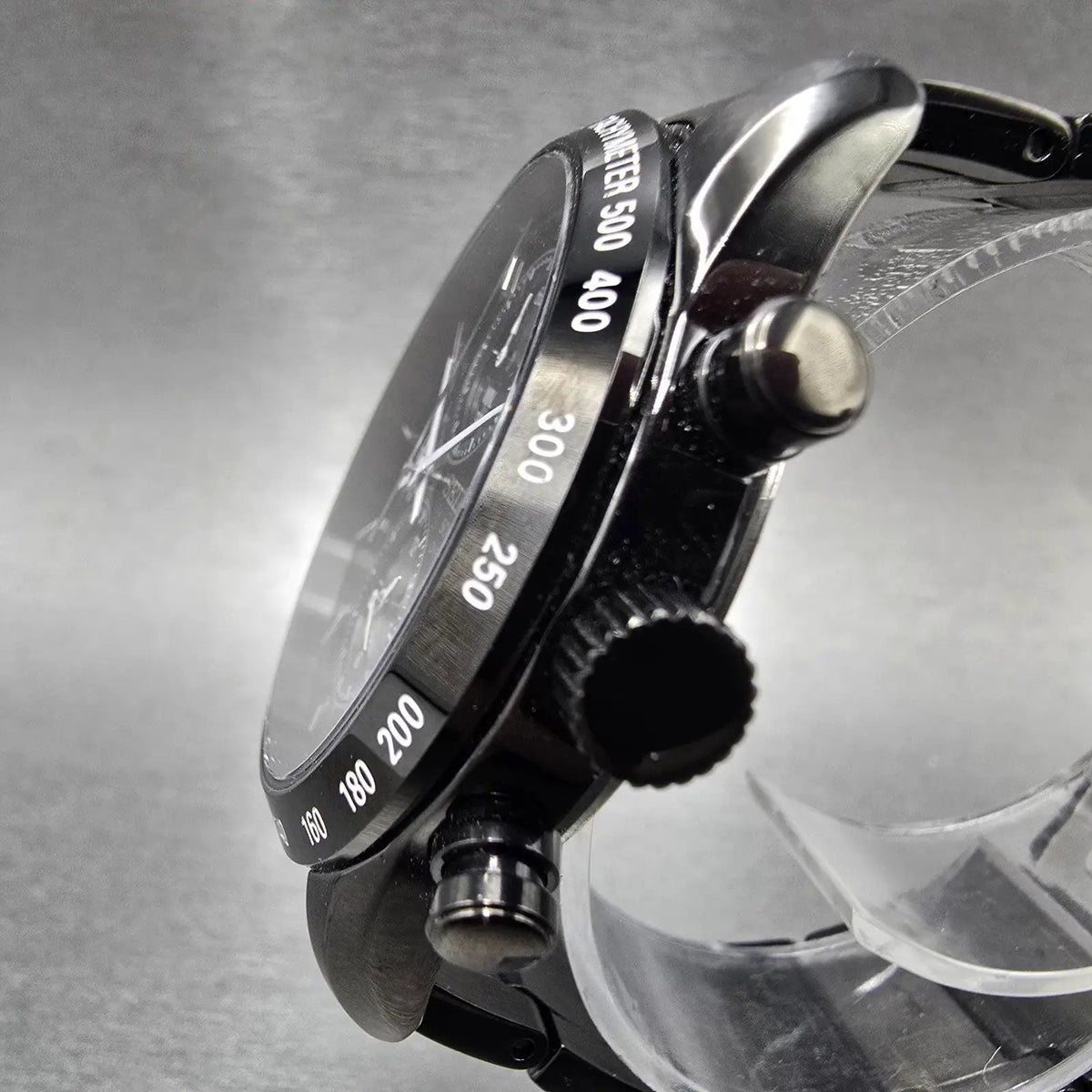 Seiko Spirit Chronograph Watch Men 41mm Black Dial Black Date Solar Alarm Works3