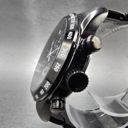 Seiko Spirit Chronograph Watch Men 41mm Black Dial Black Date Solar Alarm Works3
