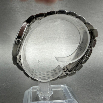 ESQ Watch Men 35mm Silver Dial Silver Tone Date Round E5197 Bracelet New Battery6