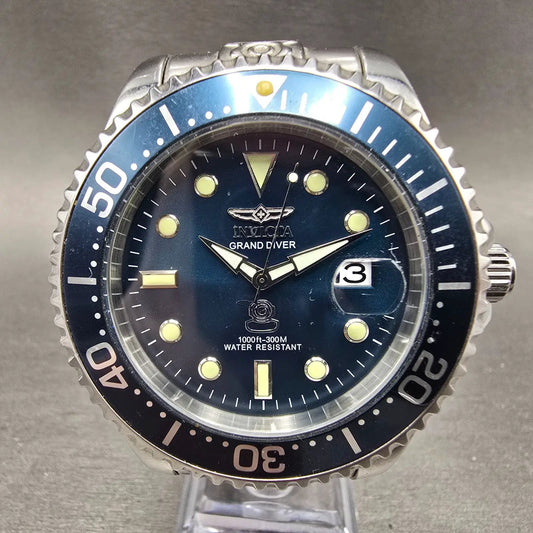 Invicta Grand Diver Watch Men 46mm Blue Dial Steel Date Automatic 18160 Round0