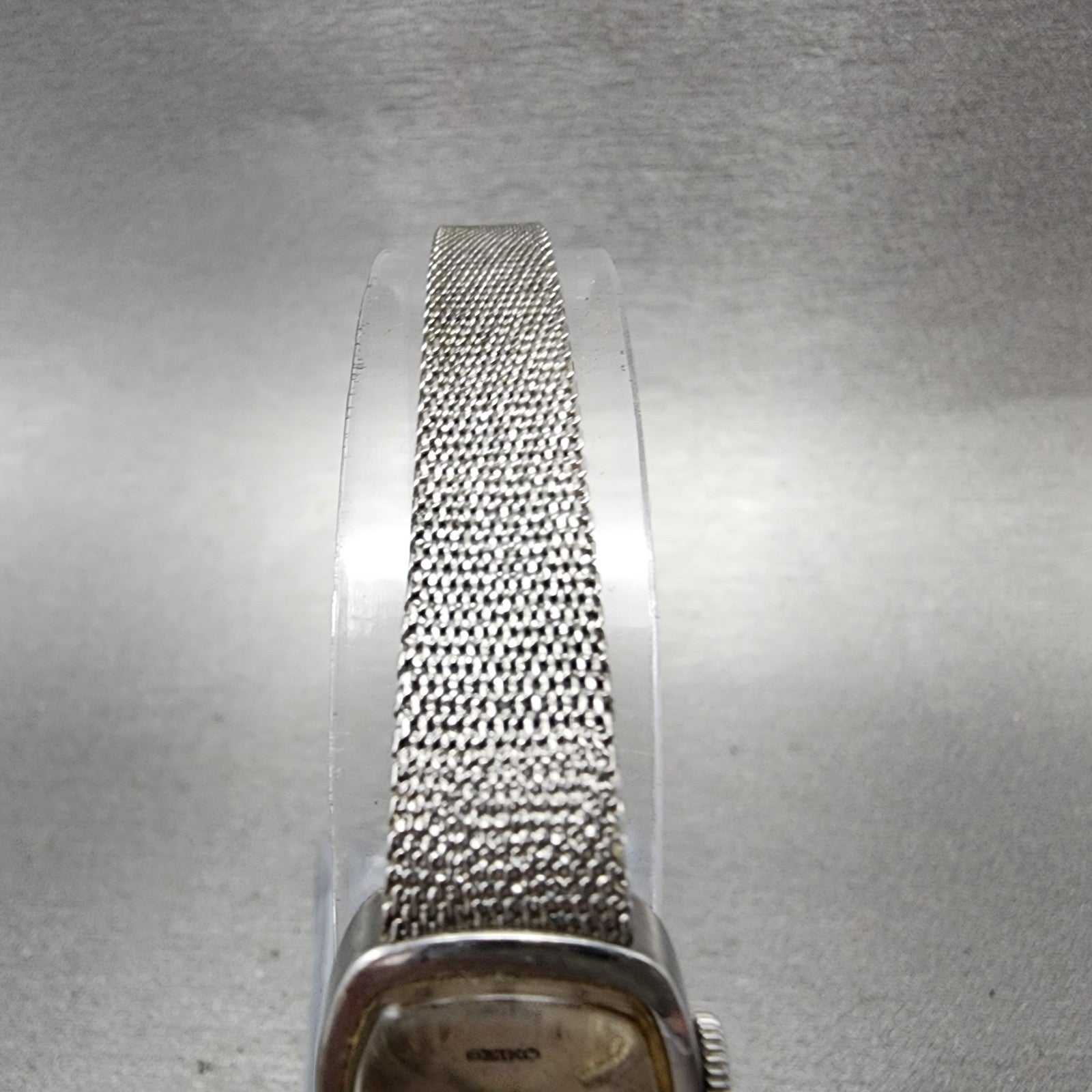 Seiko Watch Women 16mm Silver Dial Silver Tone Rectangle 115189 Manual Runs4