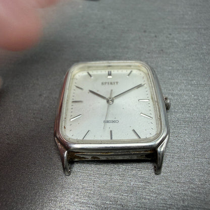 Seiko Spirit Tank Watch Men 27mm Silver Dial Silver Tone 5E31-5B50 PARTS7