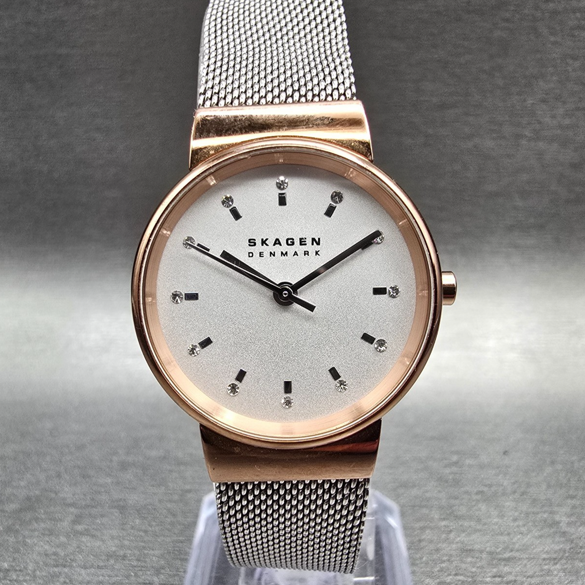 Skagen Ancher Watch Women 26mm White Dial Rose Gold Round SKW7203 New Battery0