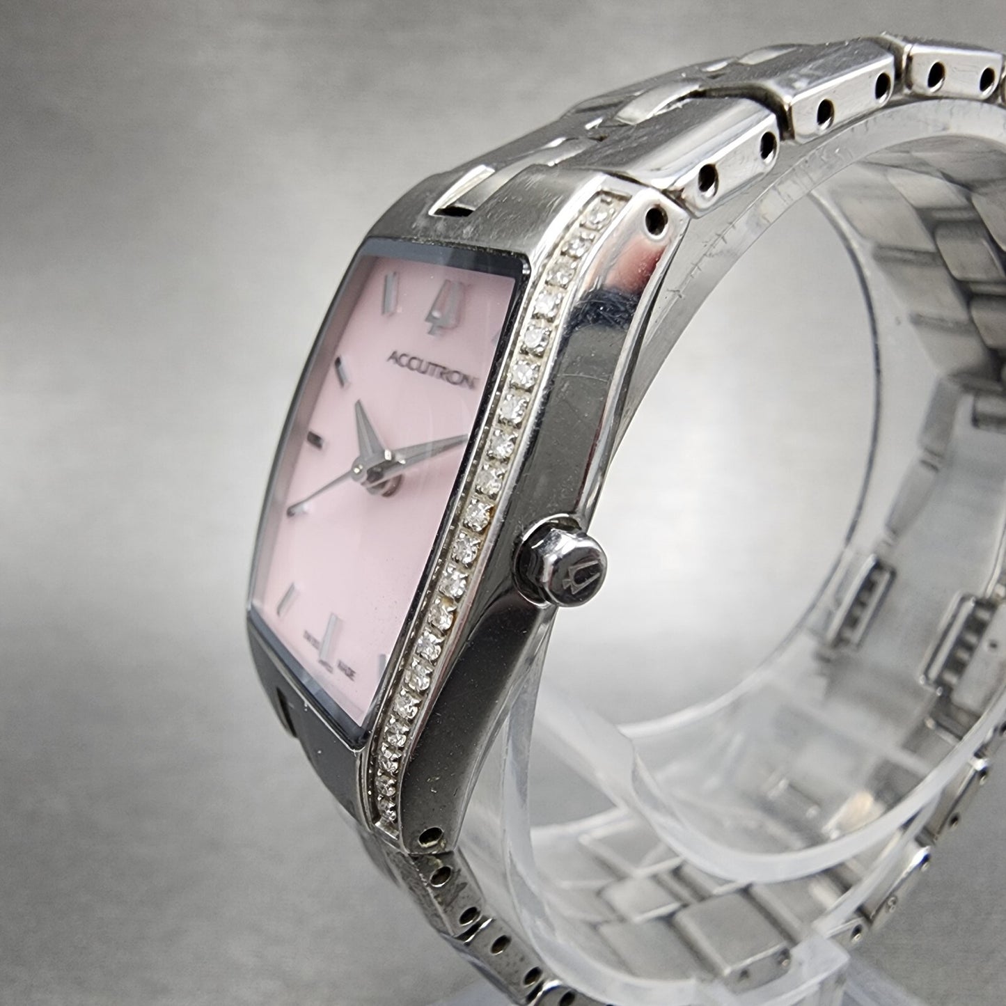Bulova Accutron Watch Women 22mm MOP Dial Steel NO BACK !!!! 26R33 New Battery2