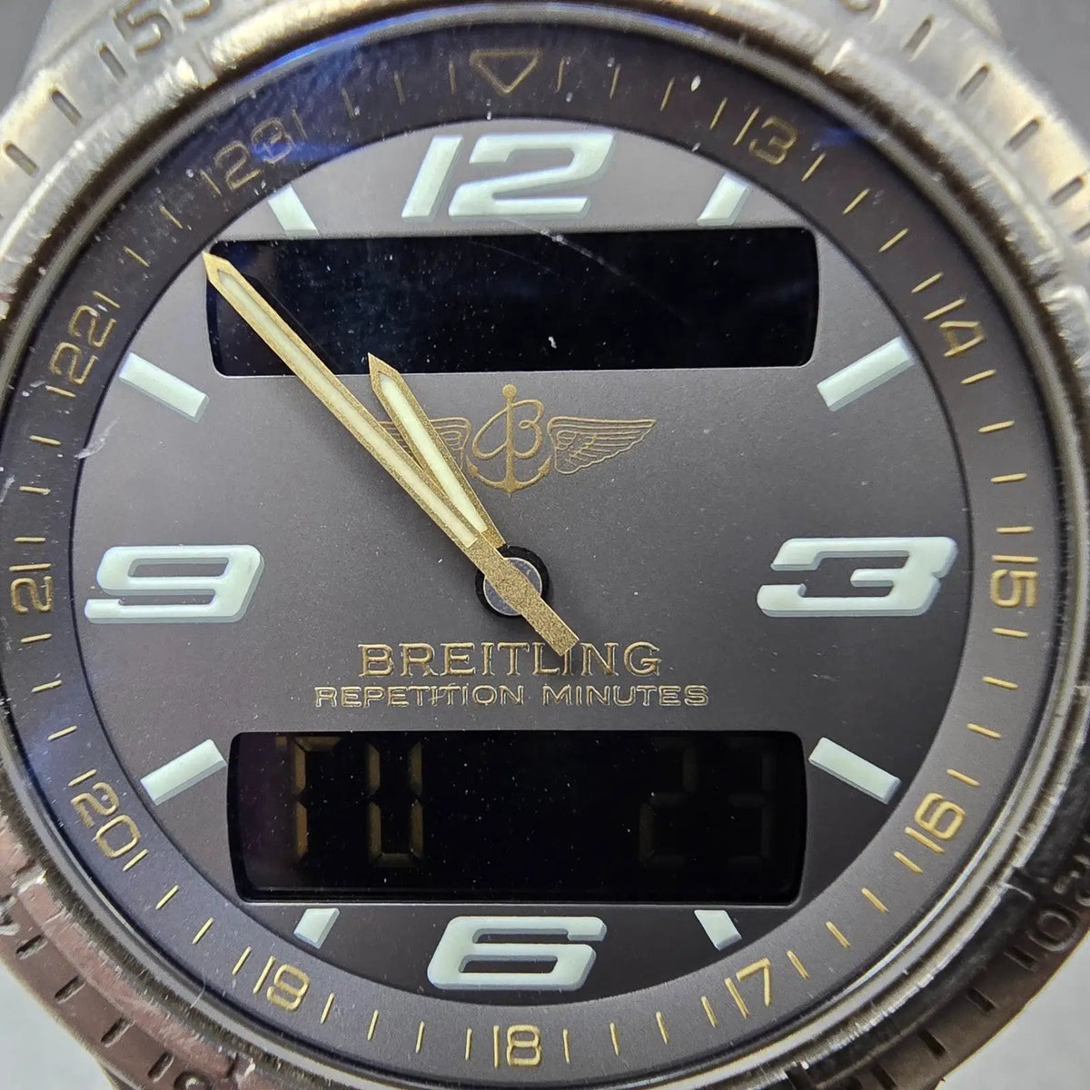 Breitlling Aerospace Watch Men 40mm Titanium Alarm Chronograph Analog Digital2