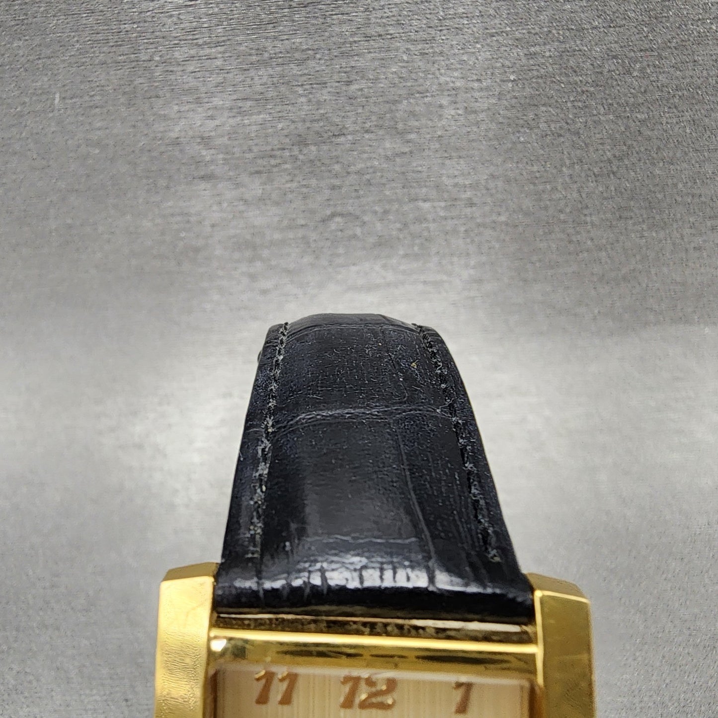 Bulova Caravelle Tank Watch Men 30mm Cream Dial Gold Tone Rectangle New Battery4
