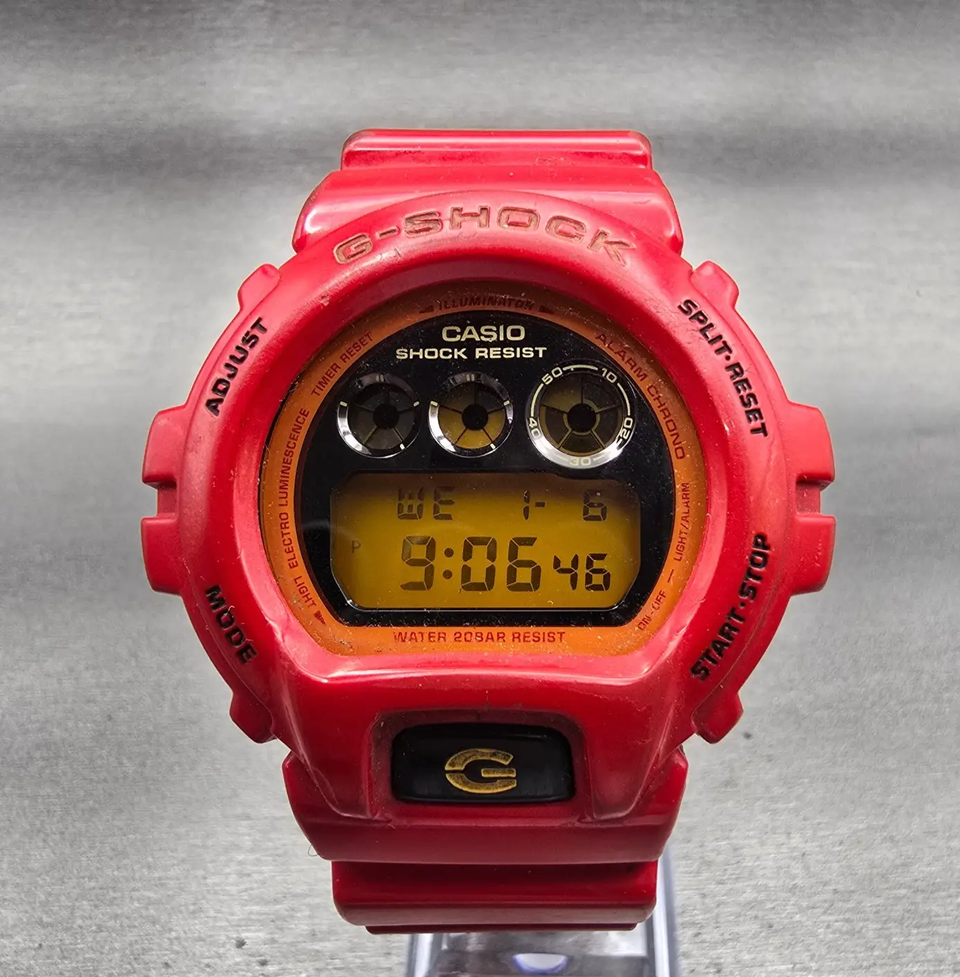 Casio G-Shock DW-6900CB Watch Men 51mm Red Alarm Chronograph Timer New Battery0