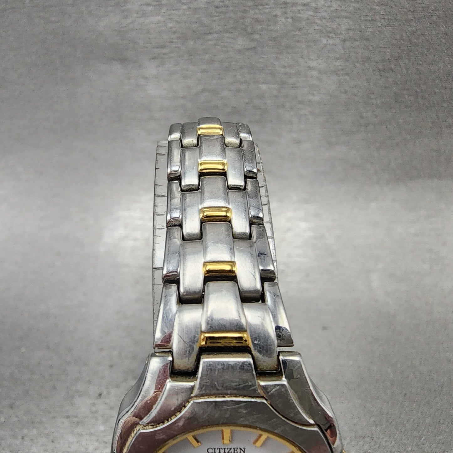 Citizen EcoDrive Watch Women 25mm White Dial Two Tone Date E011S049601 Run4
