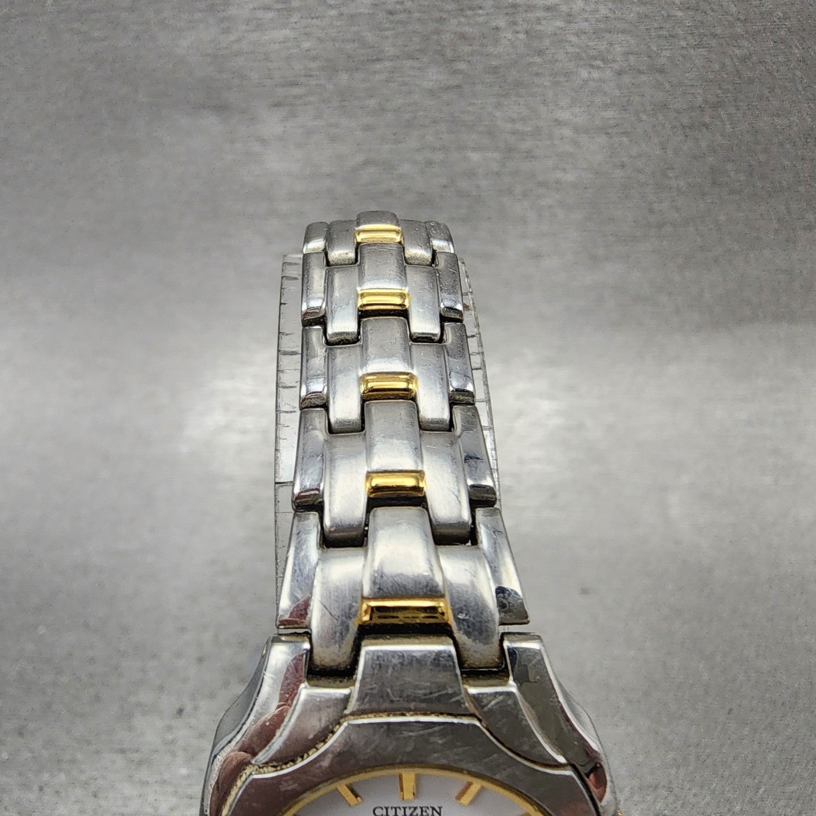 Citizen EcoDrive Watch Women 25mm White Dial Two Tone Date E011S049601 Run4