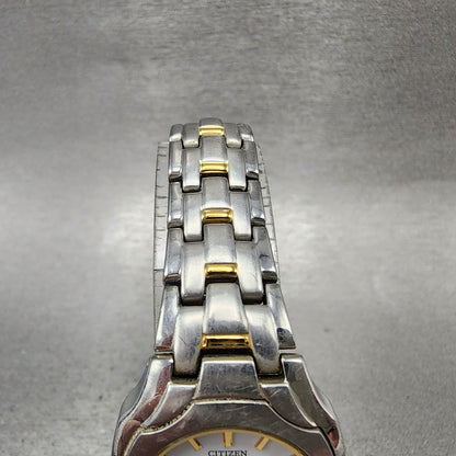 Citizen EcoDrive Watch Women 25mm White Dial Two Tone Date E011S049601 Run4