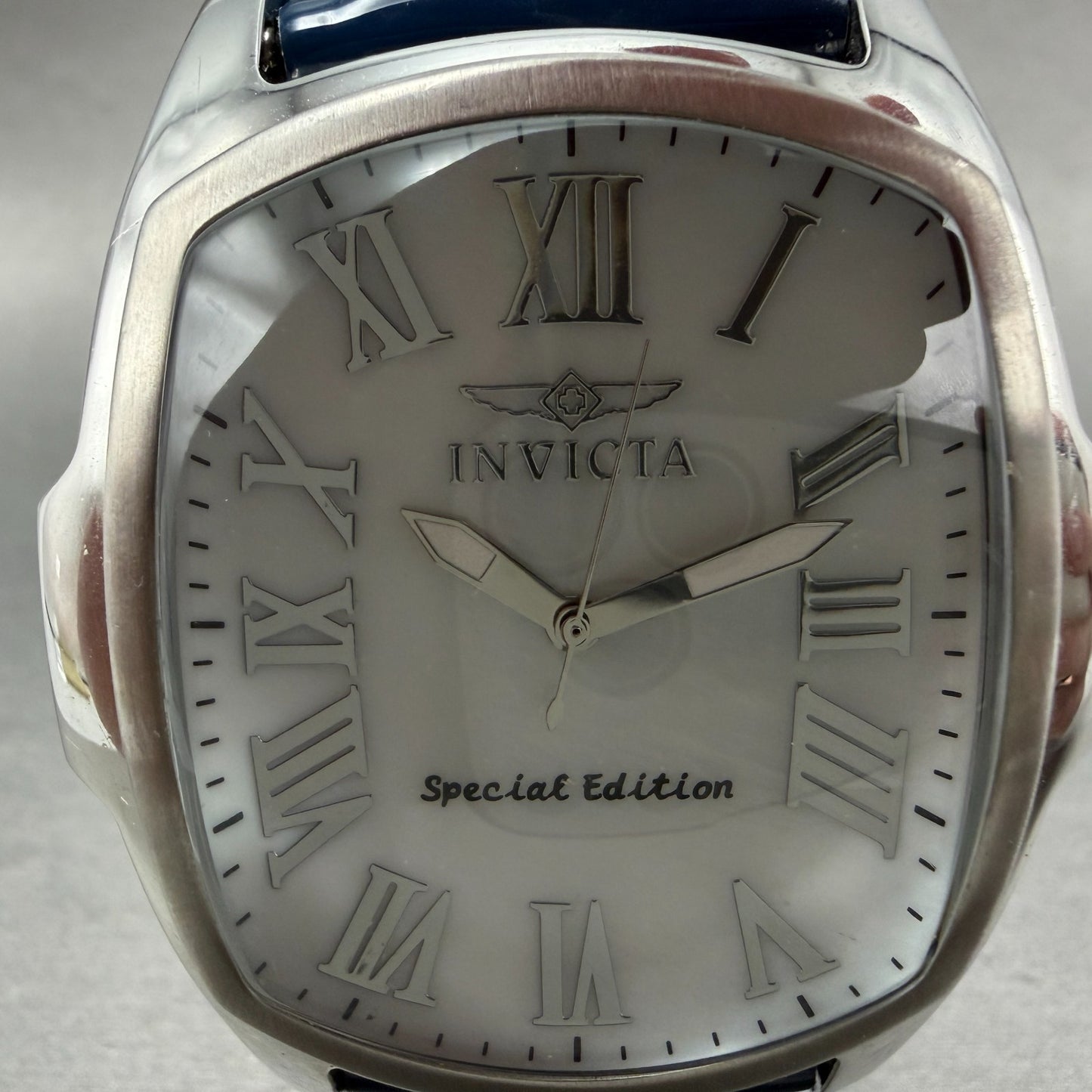 Invicta Lupah Watch Men 47mm MOP Dial Silver Tone Rectangle 20458 New battery1