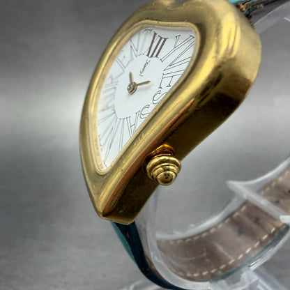 Yves Saint Laurent Heart Watch Women 31mm White Dial Gold Tone 38833 New Battery2