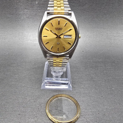 Seiko SQ President Watch Men 36mm Champagne Dial TwoTone Daydate 5Y23-8A60 PARTS0