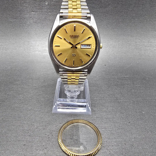 Seiko SQ President Watch Men 36mm Champagne Dial TwoTone Daydate 5Y23-8A60 PARTS0