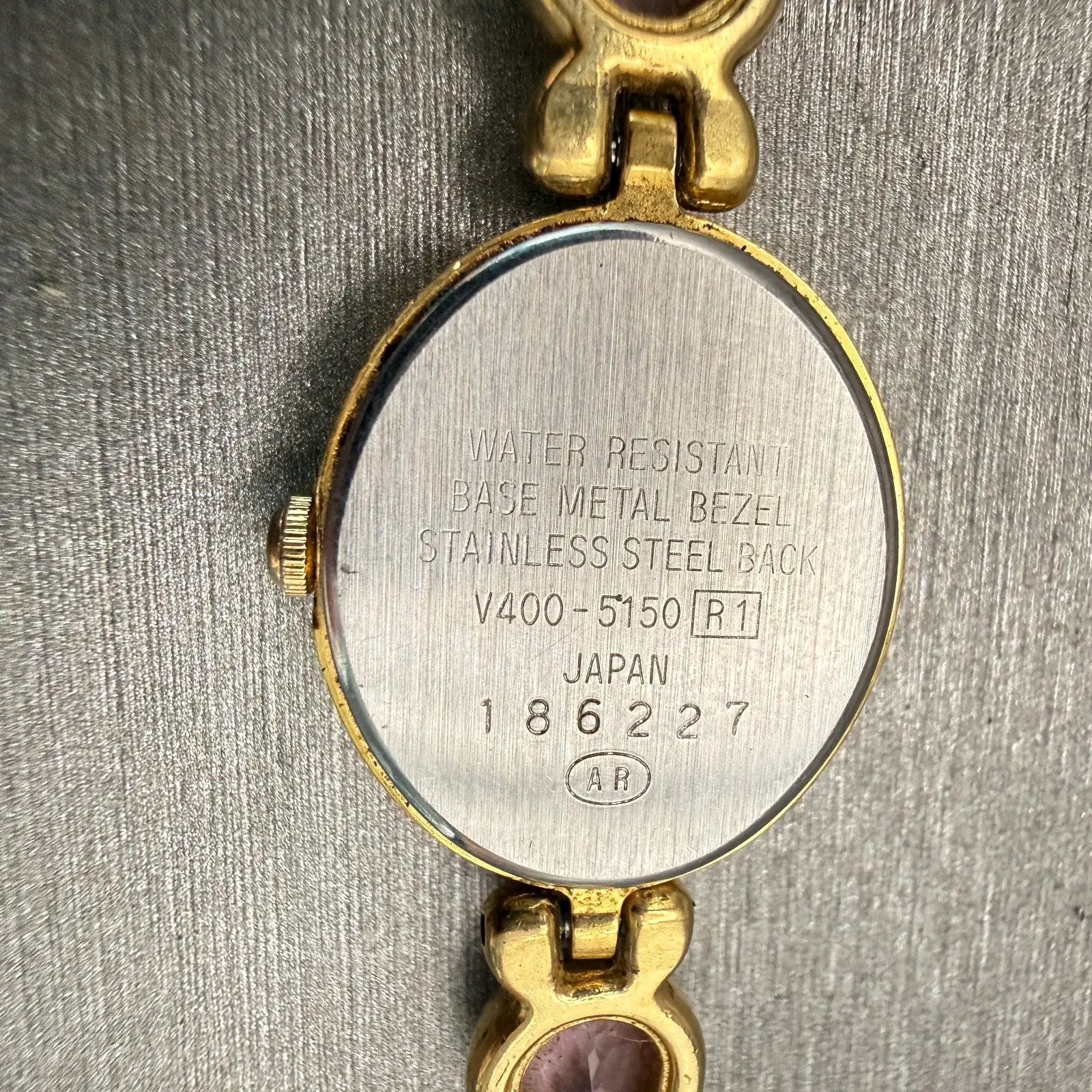 Seiko Alba Watch Women 18mm Cream Dial Gold Tone Oval V400-5150 New Battery VTG10