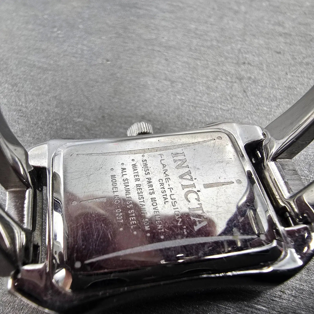 Invicta Wildflower Tank Watch Women 21mm MOP Dial Silver Tone Rectangle New Batt9