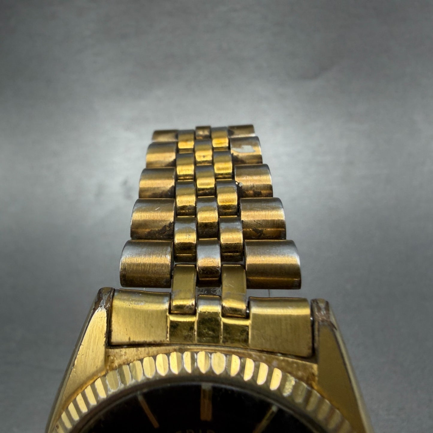Seiko SQ President Watch Men 36mm Black Dial Gold Tone Daydate 5Y23-8A69 PARTS5