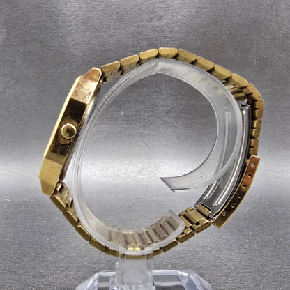 Seiko Analog Digital Watch Men 33mm Gold Dial Gold Tone H601-5389 PARTS Vintage5