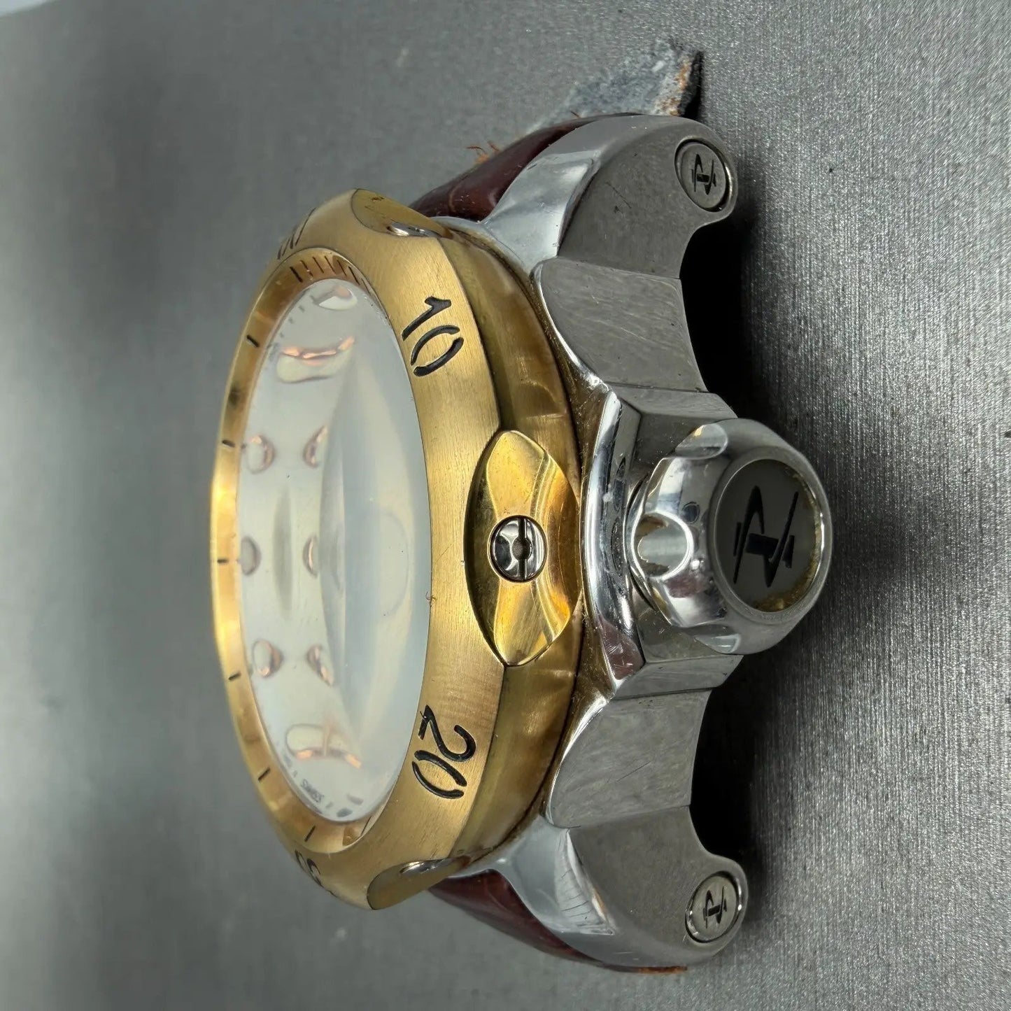 Invicta Reserve Watch Men 50mm White Dial Two Tone Daydate 1592 New Battery5