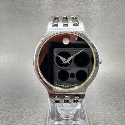 Movado Esperanza Watch Men 32mm Black Dial Stainless Steel Round New Battery0