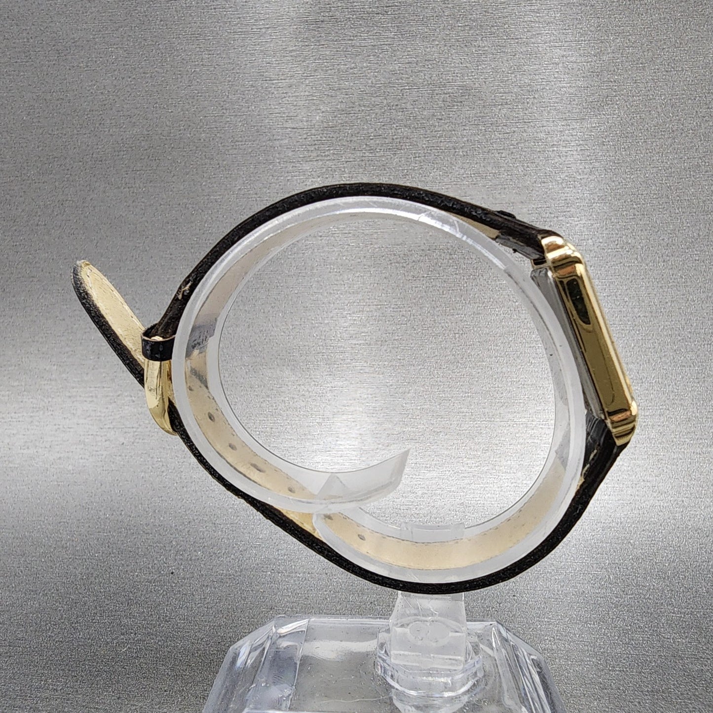 Seiko Tank Watch Women 19mm Gold Dial Gold Tone Rectangle 4N005101 New Battery8