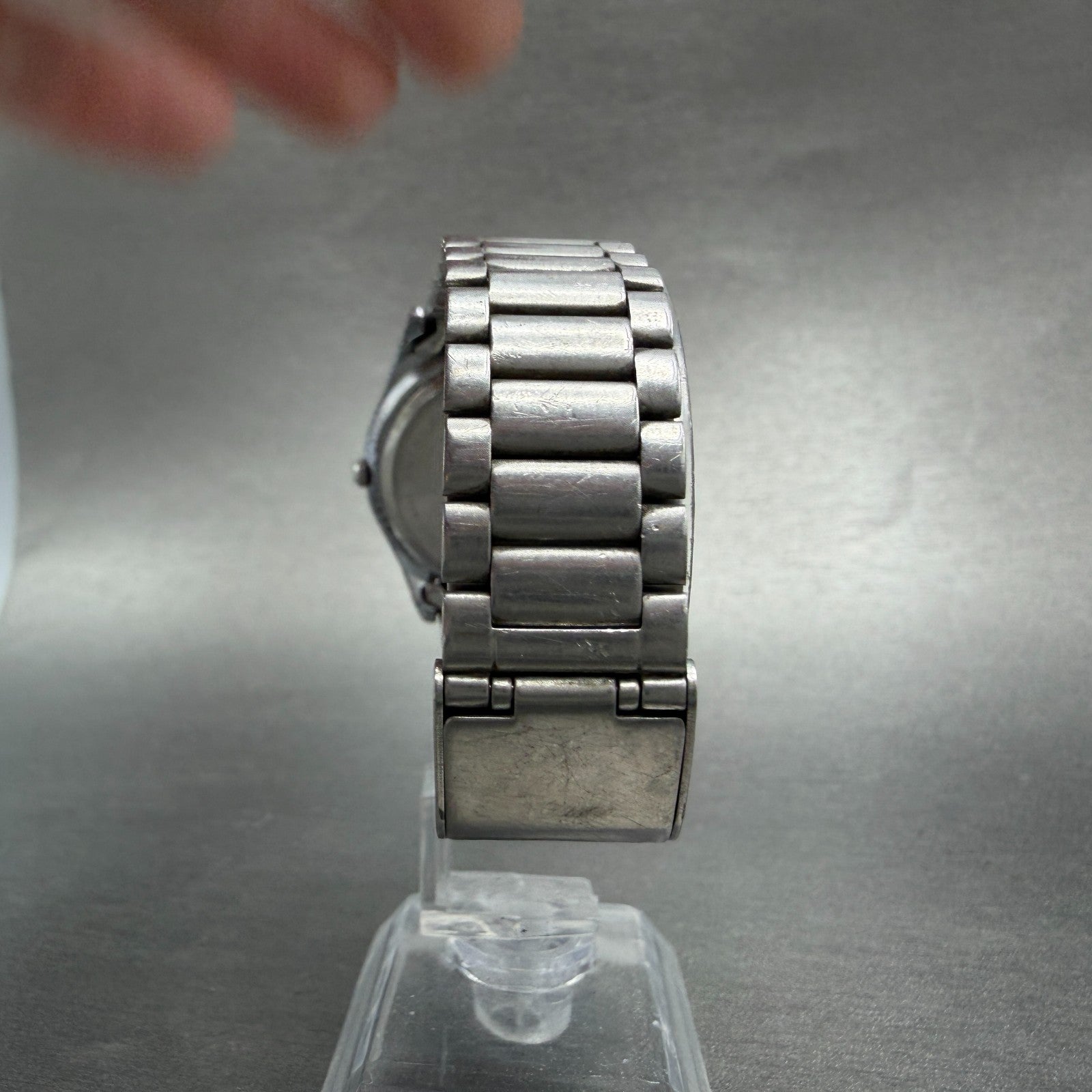 Seiko Alba Watch Men 34mm Silver Dial Silver Tone Date V532-7b50 New Battery GT97