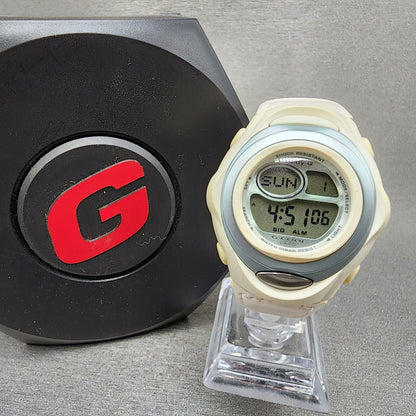 Casio BabyG BGC100 Watch Women 38mm Digital White Tone Round New Battery0