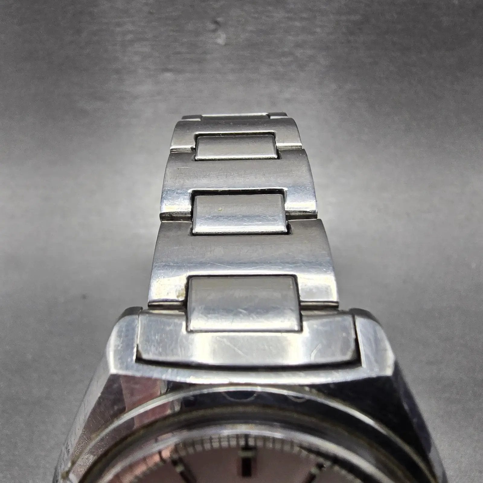 Seiko 5 Automatic Watch Men 37mm Silver Dial Silver Tone Daydate 6119-6410 Runs4