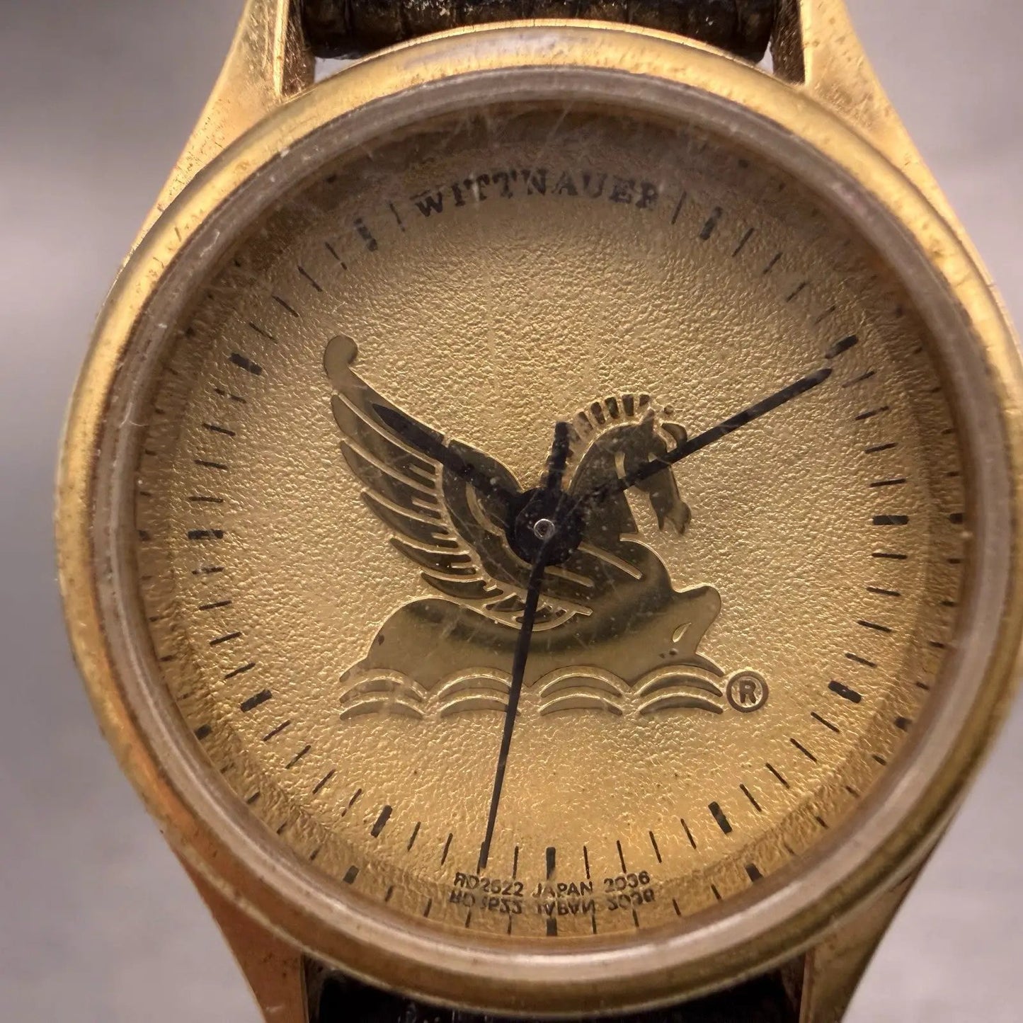 Wittnauer Pegasus Watch Women 24mm Gold Dial Gold Tone Round New Battery1