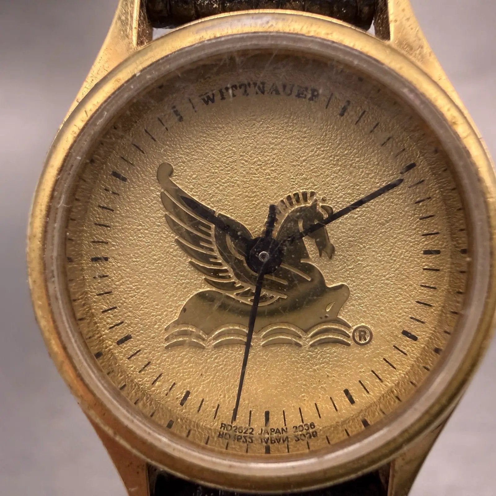 Wittnauer Pegasus Watch Women 24mm Gold Dial Gold Tone Round New Battery1
