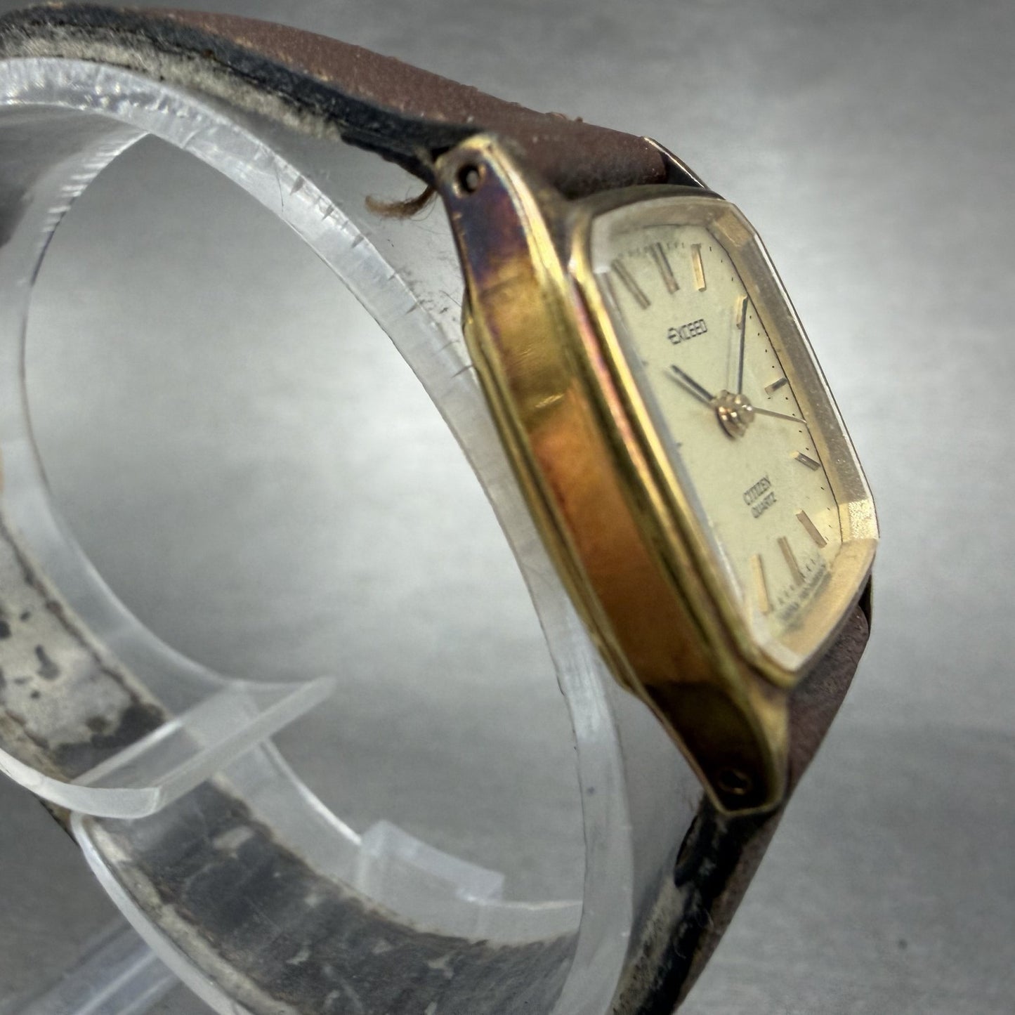 Citizen Exceed Watch Women 20mm Champagne Dial Gold Tone 4-102894 New Battery3