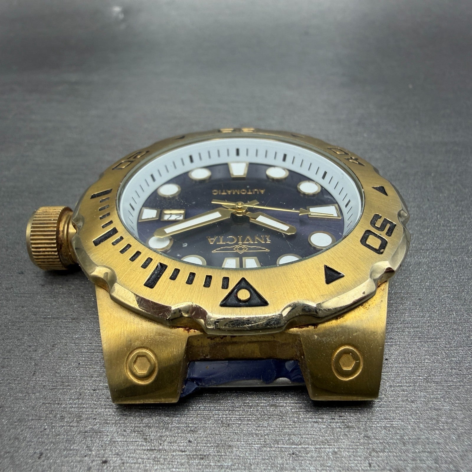 Invicta Pro Diver Exclusive Automatic Watch Men 51mm Blue Dial Gold 23505 PARTS5